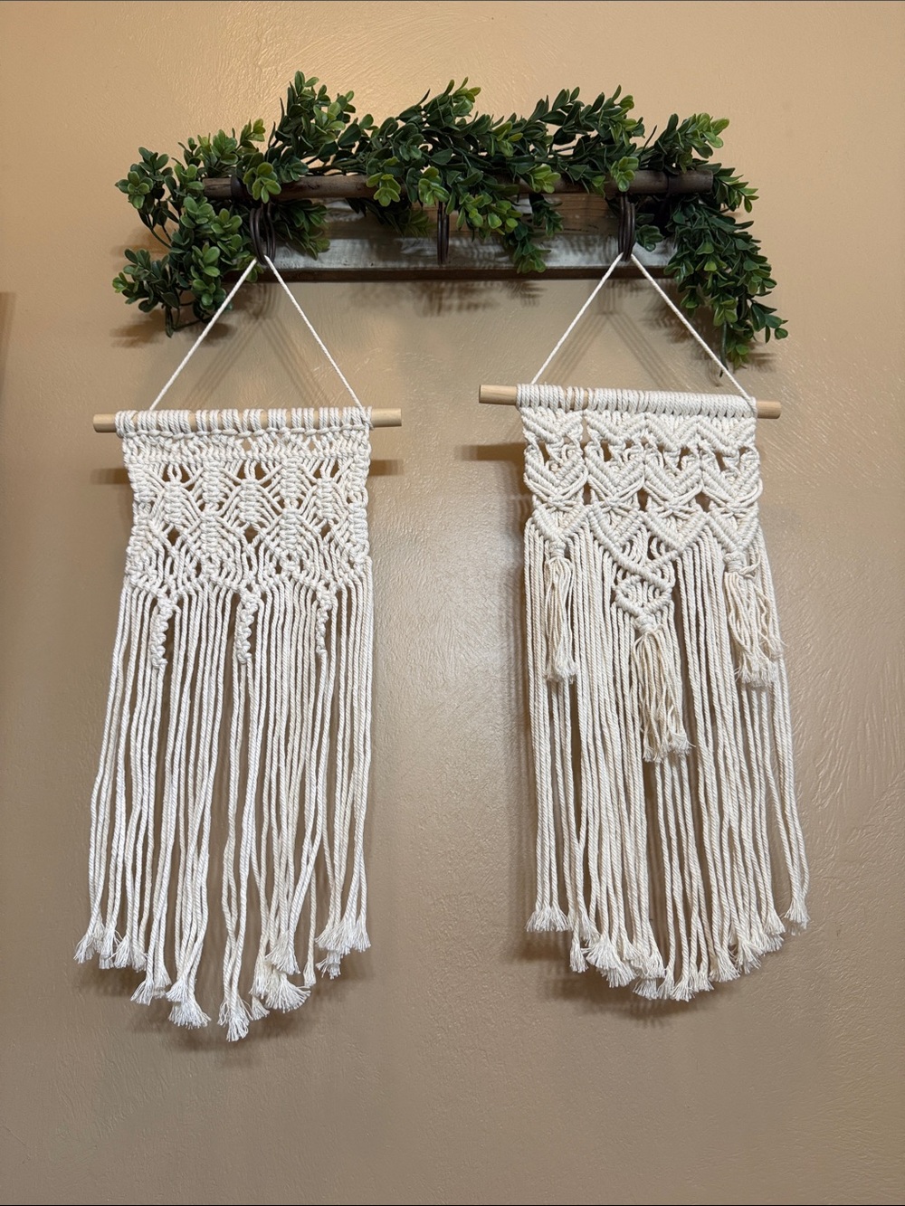 Handmade Macramé Wall Hanging - Natural Cotton Fringe
